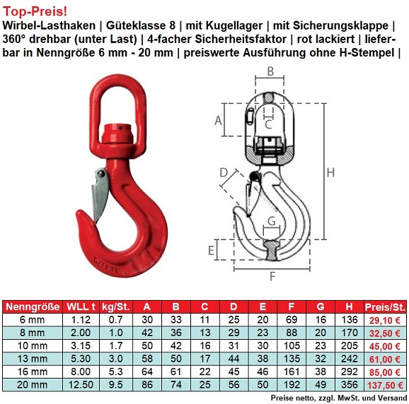 Angebot Wirbelhaken GK8