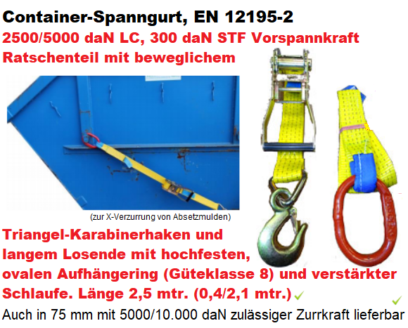 Spanngurte für Container