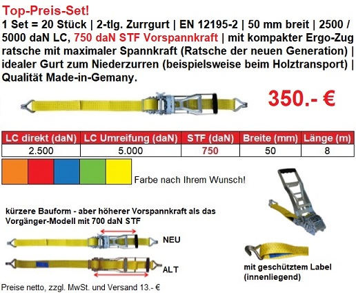 Zurrgurte mit BSC Funktion