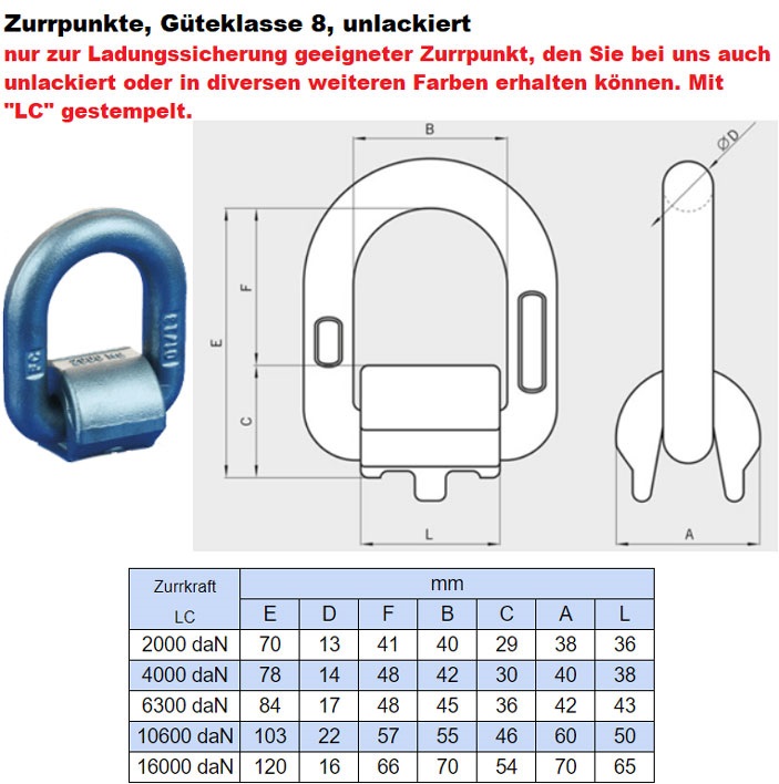 Zurrpunkt Güteklasse-8