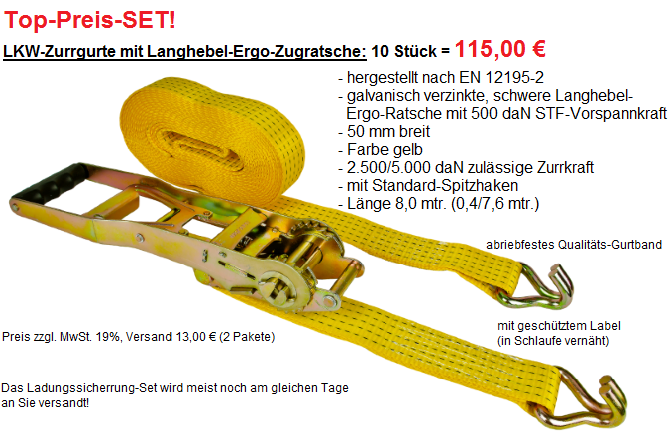 Zurrgurt-Set mit Ergo-Ratsche