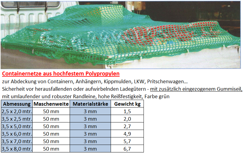 Anhängernetz grün